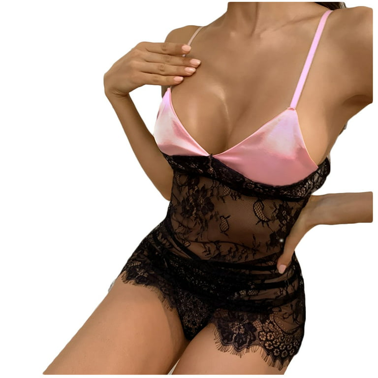 uublik Lingerie Set for Women Sexy Naughty Babydoll Plus Size Lace Sexy  Naughty Bodysuit