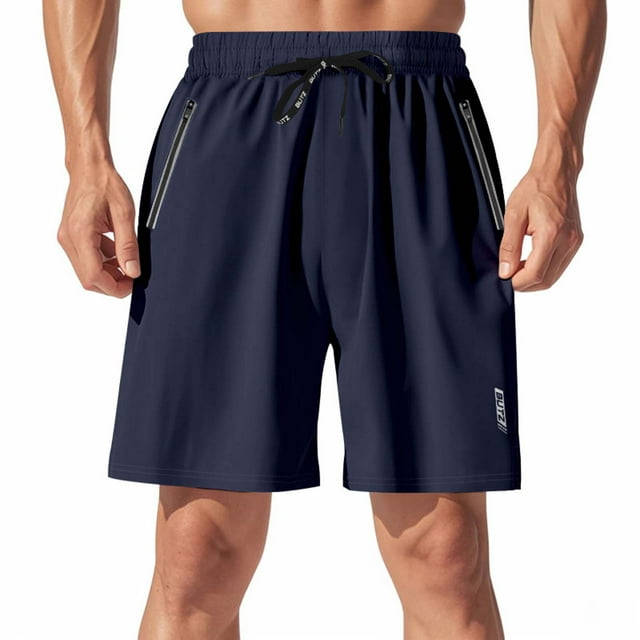 Mens Cargo Shorts Below Knee Cargo Shorts Men Mens Athletic Shorts Elastic Waist Quick Dry Running Short with Pockets Fluorescent Stretch Workout Shorts for Night Run