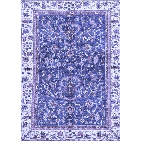 Ahgly Company Machine Washable Indoor Rectangle Abstract Blue Modern Area Rugs, 2' x 3'