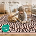 thumbnail image 4 of ODIKA Pink Interlocking Angular Labyrinth Motif Symmetrical Contemporary for Dorm Room, Small Living Apartment, Stain Resistant Low Profile, 4 of 7