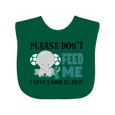 

Inktastic Please Dont Feed Me I Have a Food Allergy with Elephant and Ribbon Gift Baby Boy or Baby Girl Bib
