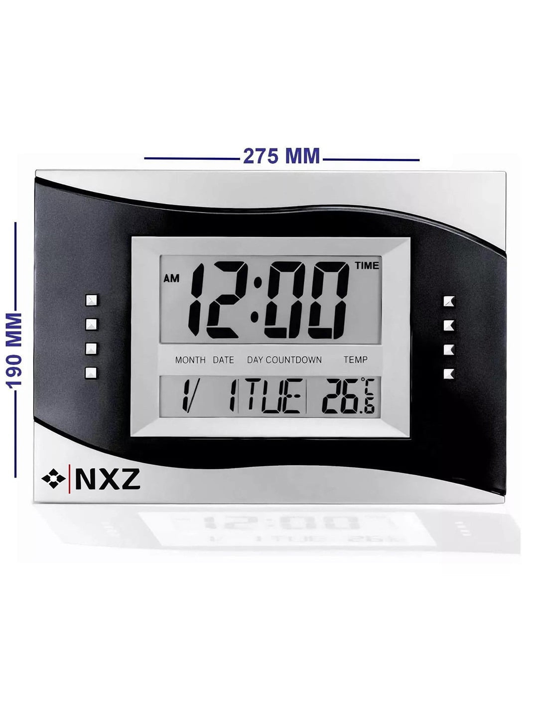Digital LCD Display Temperature and Calendar Display Wall Clock for Home & Office Use, Wall Mountable & Desk Use Battery Operated Clocks