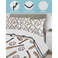thumbnail image 4 of Quilts Twin-XL Size Bedding Set, Baseball Sport Lightweight Quilted Comforter, Cartoon Classic Baseball Pattern Soft Reversible Bedspread Coverlet with Pillow Covers for All Season, 68" x 98", 4 of 7