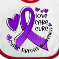 thumbnail image 4 of Inktastic Love, Care, Cure Cystic Fibrosis Awareness Purple Ribbon Boys or Girls Baby Bib, 4 of 4