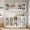 White, variant on RichYa 71"H Tall Pantry Cabinet,Storage Cabinet with 4 Glass Doors and Shelves,5 Tier Display Cabinets for Living Room,Dining Room,Black(B)