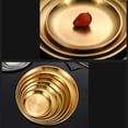 thumbnail image 3 of 1Pc Stainless Steel Round Plate Bone Spitting Dish Shallow Tray Metal Camping Plate Dining Disc BBQ Picnic Dishes Cookware, 3 of 5
