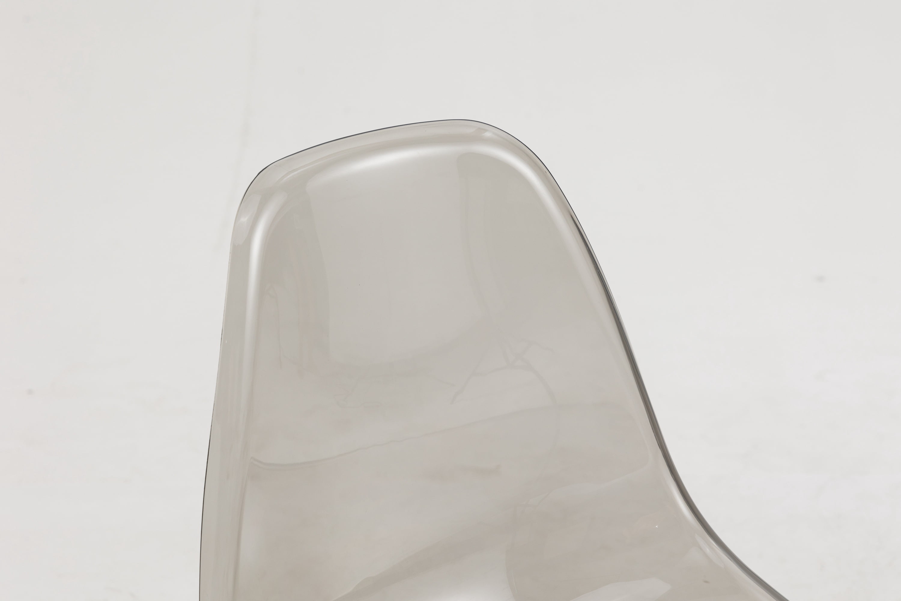 Luccalily Clear Acrylic Rolling Chair,Modern Small Cute Armless Vanity Rolling Plastic Chair Home Office Lucite Ghost Chairs with Adjustable Height and Wheels