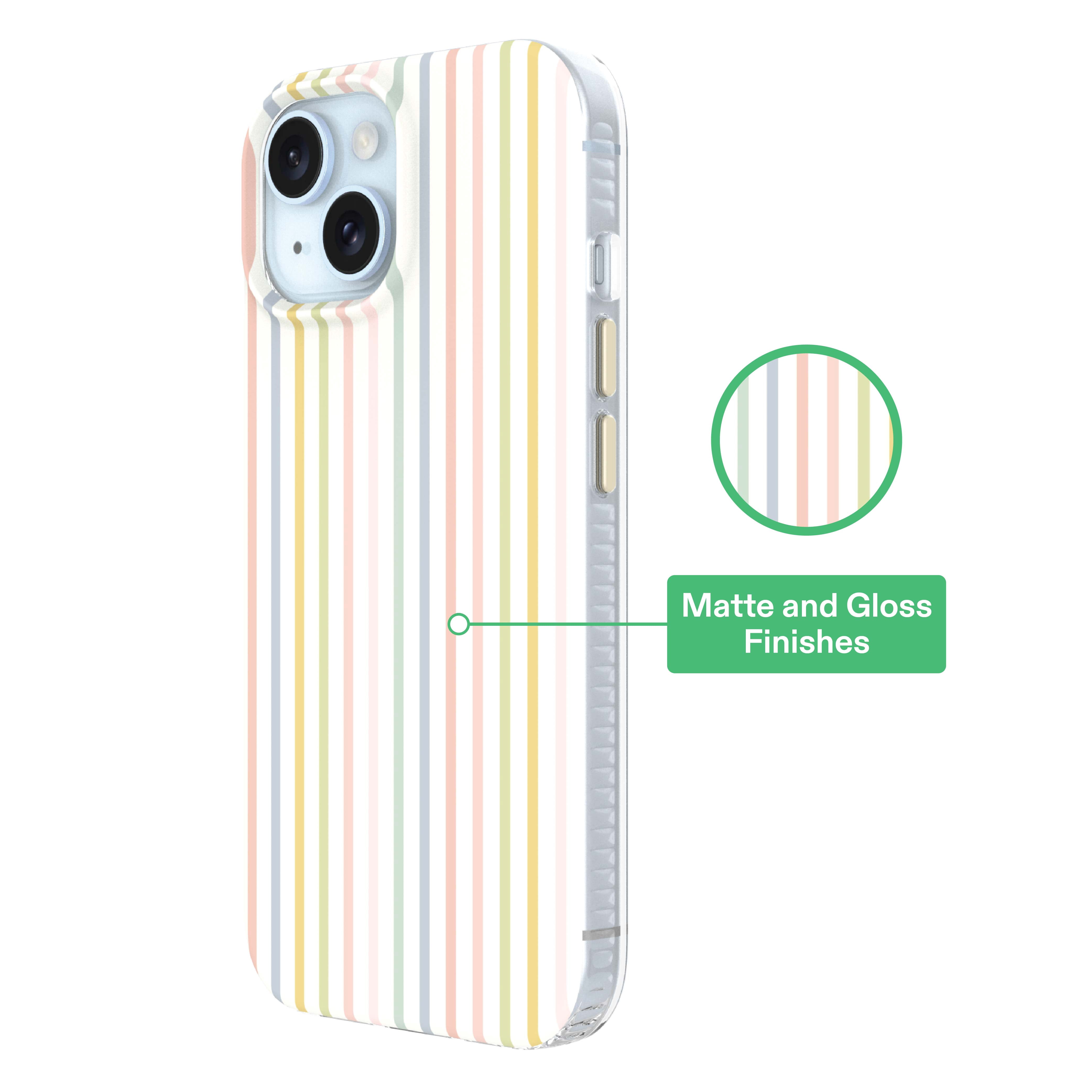 onn Phone Case for iPhone 17e / 16e / 15 / 14 / 13, MagSafe Compatible - Multicolor Stripe