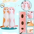 thumbnail image 3 of Almohada de felpa de gato largo, almohada de cuerpo largo suave de peluche de gato de dibujos animados lindo oso de fresa Juguete, 3 of 4