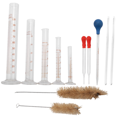 thumbnail image 2 of 10X Graduated Cylinder Set,Borosilicate Glass Measuring Cylinders in with Pipettes/Stirring Rods/Clean Brush, 2 of 7