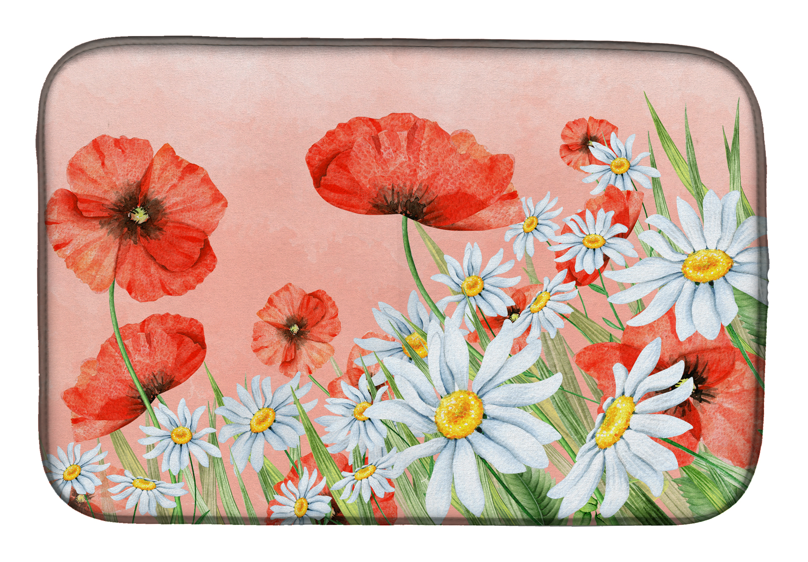 Poppies and Chamomiles Dish Drying Mat