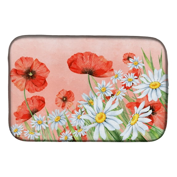 Poppies and Chamomiles Dish Drying Mat