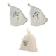 thumbnail image 1 of Gorro de baño de lana de 3 piezas para baño de sauna hecho a mano con regalo bordado, 1 of 9