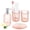 Pink, variant on Glass Bathroom Accessories Set, 4Pcs Glass Soap Dispenser Set with Soap Dispenser , Soap Dish, Tumbler for Home, Hotels,Schools,Gray