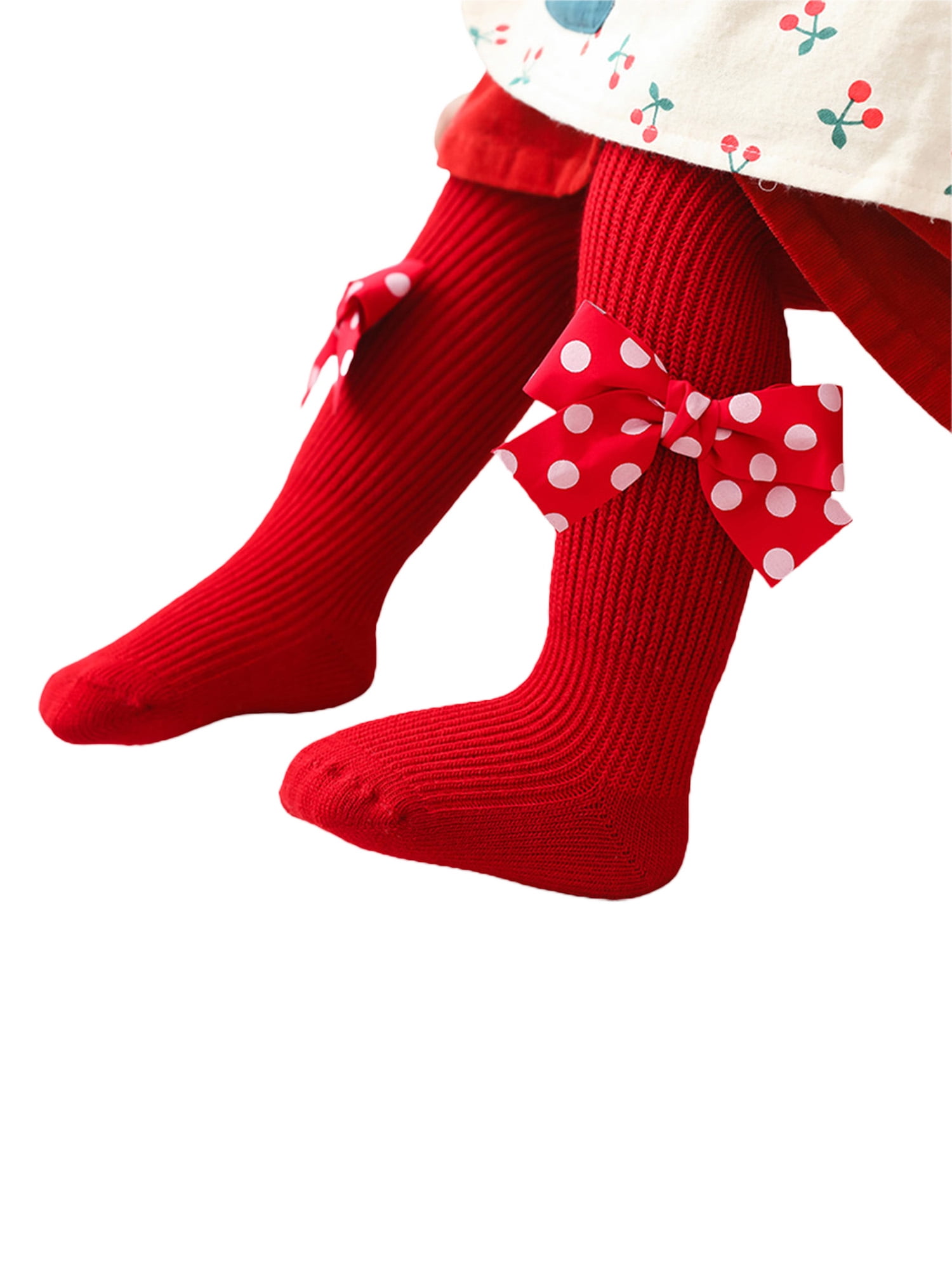 Infant Baby Girls Christmas Tights Pantyhose Ribbed Cute Slim Stretch