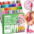thumbnail image 1 of Marcadores de pintura acrílica ARTISTRO de 60 colores con doble punta, 1 of 7