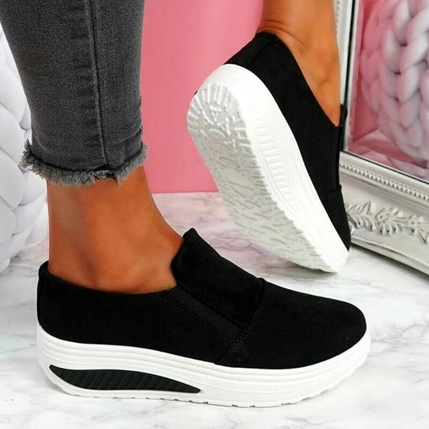 Non-slip Sneakers for Women Slip-on Anti-slip Shoes Casual Round Toe ...