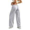 thumbnail image 4 of Womens Sweatpants Wide Leg Drawstring Workout Casual Baggy Pants High Waist with Pockets, 4 of 7