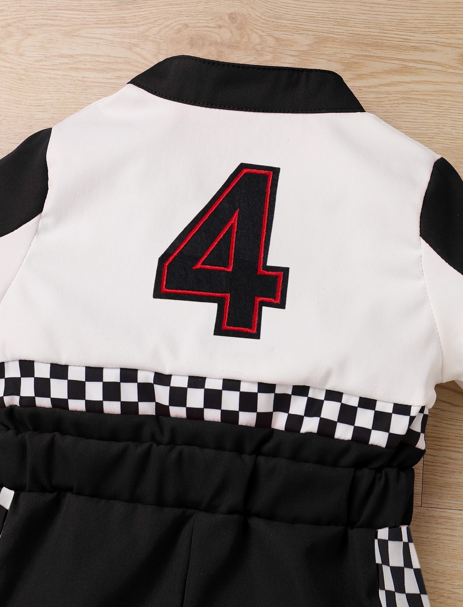 IDOPIP Baby Race Car Driver Outfit Boys Girls 1st 2nd 3rd 4th Birthday Cake Smash Photoshoot Clothes Short Sleeve Racer Romper 3-4Years Black