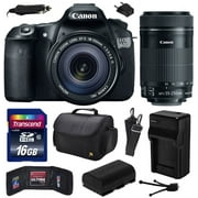 Canon EOS 60D 18 MP CMOS Digital SLR Camera with 18-135mm f/3.5-5.6 IS UD and EF-S 55-250mm f/4-5.6 IS STM Lens with 16GB Memory + Large Case + Extra Battery + Travel Charger + Cleaning Kit 4460B004