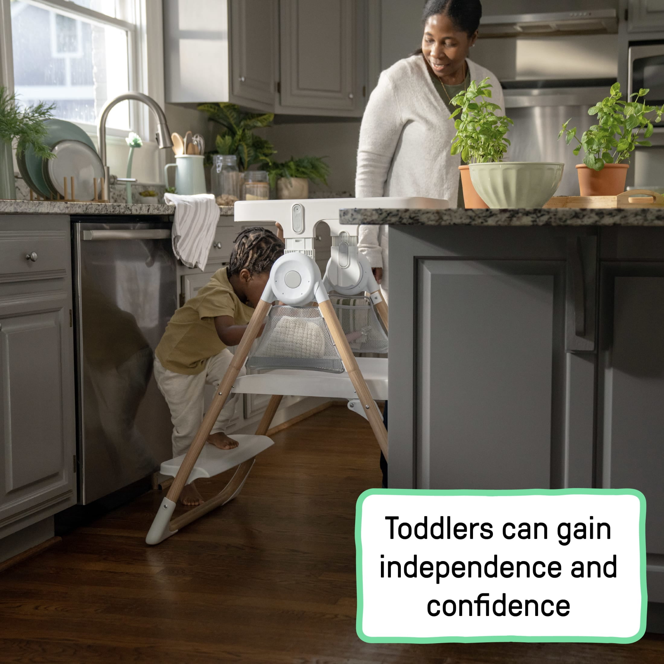 Ingenuity Table to Tower 2-in-1 Step Stool - Kitchen Tower - Play Table - Fold to Store - 18M-4Y