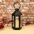 thumbnail image 3 of LumaBase Metal Lantern with Battery Operated Candle - Black Hexagon, 3 of 7