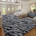 thumbnail image 3 of Janvonne 8x10Fluffy Area Rug for Living Room Bedroom, Modern Shaggy Carpets Fuzzy Rug for Teens Dorm Bedside Home Decor Aesthetic, Heavy Duty Non Slip, Zebra Print, 3 of 8