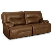 Ashley Furniture Francesca 2-Seat Leather Reclining Sofa in Dark Brown