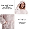 thumbnail image 5 of Cozy Sherpa Wearable Snuggle Blanket Hoodie for Adults Women Men Kids Gift Idea，Oversized Blanket Sweatshirt，Super Warm Light Weight, Pink Over-length, 5 of 7