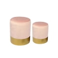 thumbnail image 1 of Jessar - Pouf / Repose-Pieds, Rond, de la Collection Lounge, Ensemble de 2, Velours Rose, 1 of 2