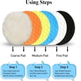 thumbnail image 4 of EIGTHTAIL 7” Buffing Polishing Pads  6Pcs 7 Inch 180mm Face for 6.7 Inch Backing Plate  Compound Buffing Sponge and Woolen Pads, 4 of 7
