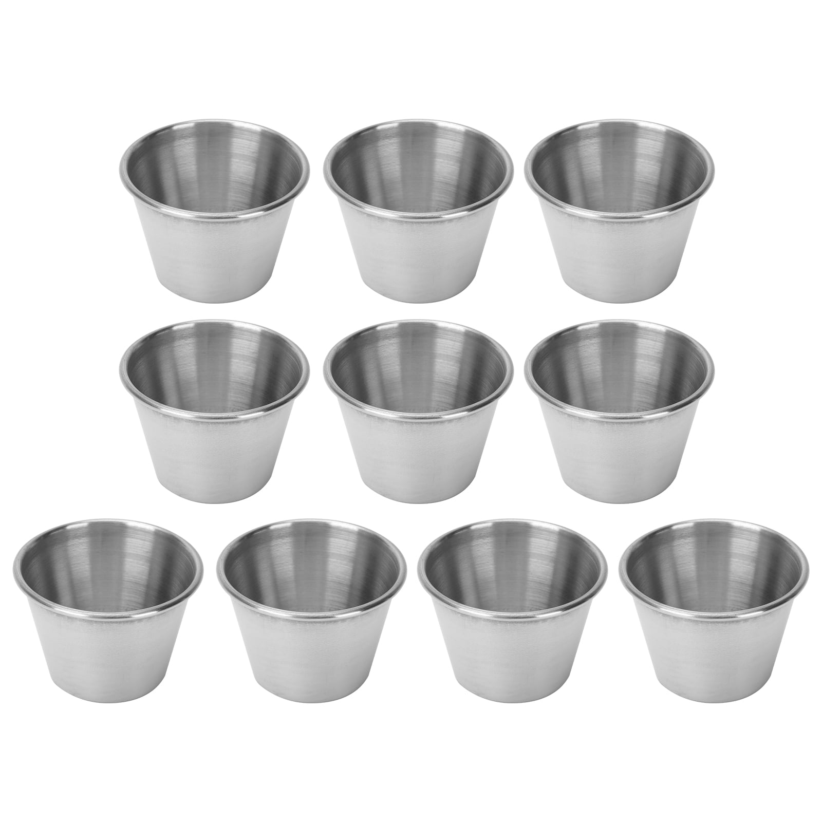 Frcolor Stainless Sauce Cups Steel Condiment Butter Dippingcup Plate