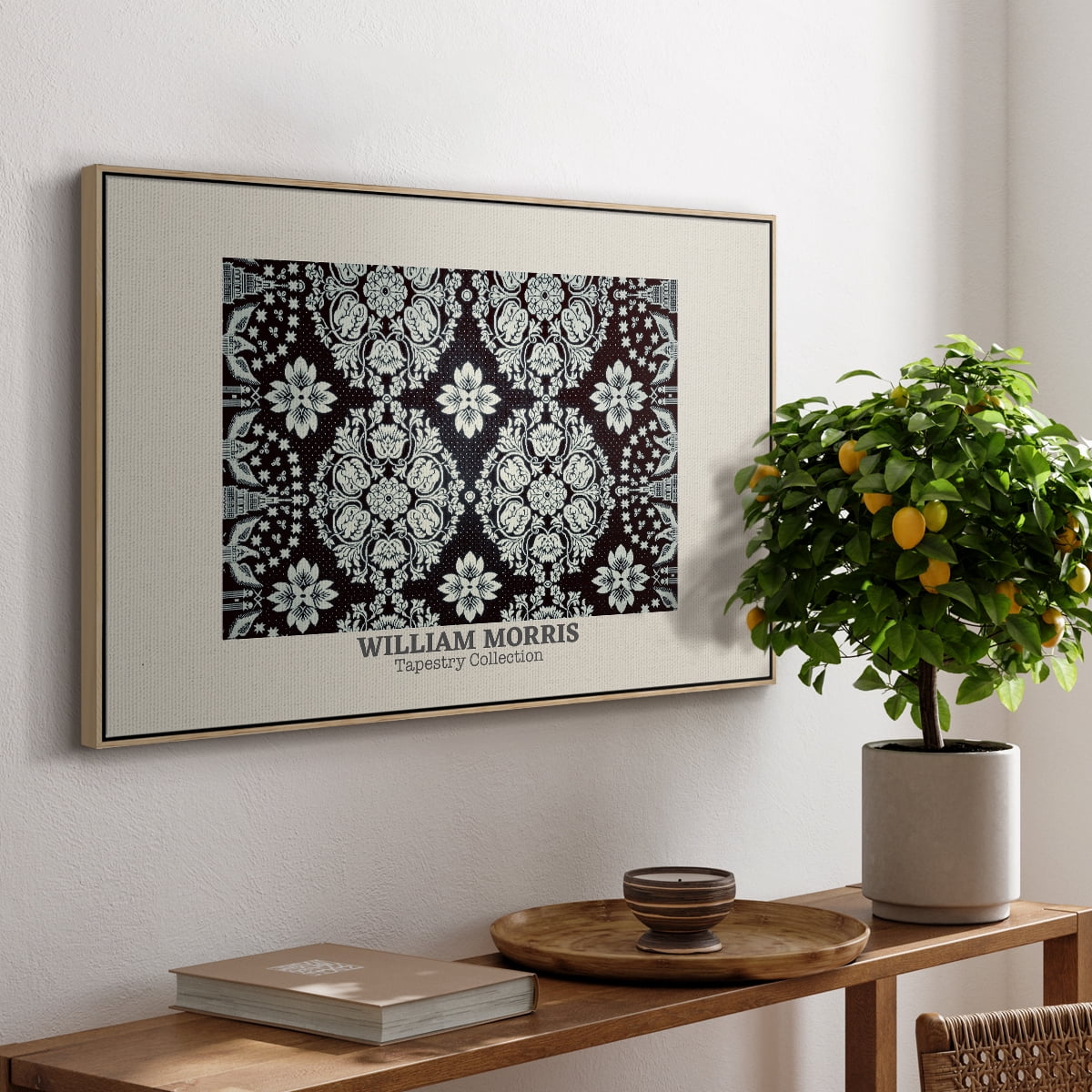 Vintage Abstract Print-XLVII Framed in Natural Wood Wood Gallery Wrapped Canvas 25 in. x 37 in.