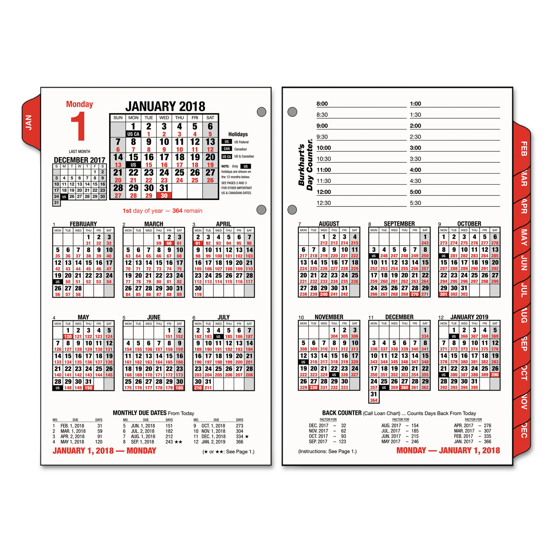 ATAGLANCE Burkhart's Day Counter Desk Calendar Refill, 4 1/2 x 7 3/8