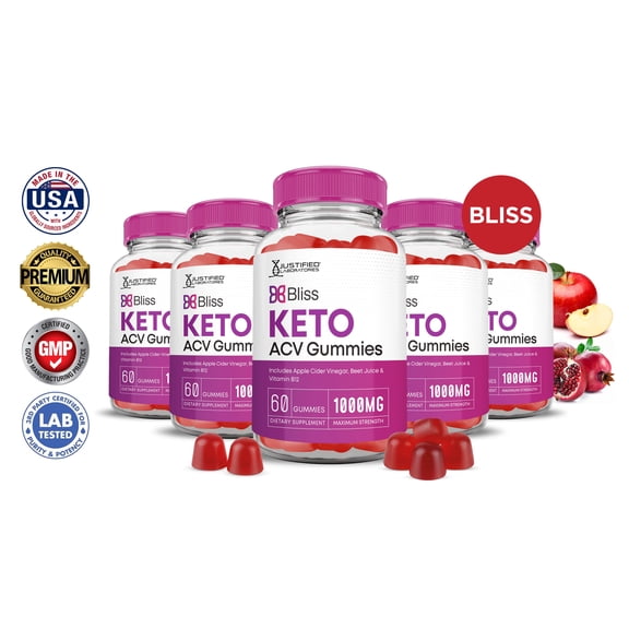 (5 Pack) Bliss Keto ACV Gummies 1000MG Dietary Supplement 500 Gummys