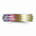 thumbnail image 5 of Edward Mirell Titanium Triple Groove Multi-color Anodized Ring Size: 6; for Adults and Teens; for Women and Men, 5 of 8