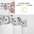 thumbnail image 2 of Spring Color Trees No Hooks Shower Curtain with Snap-in Liner Farmhouse Watercolor Leaves Tree Shadows Shower Curtains for Bathroom, Waterproof, Easy Install, Washable 66"x72", 2 of 9