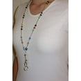 thumbnail image 4 of hidden hollow beads super slim multi women's beaded fashion lanyard necklace, jewelry id badge and key holder, 34 in., 4 of 5