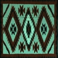 thumbnail image 1 of Ahgly Company Indoor Square Abstract Turquoise Blue Modern Area Rugs, 6' Square, 1 of 4