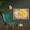 thumbnail image 2 of Rustic Wall Art with Frame, Rose Flower with Petals Beauty Romantic Work of Art Composition Foliage Image, Printed Fabric Poster for Bathroom Living Room, 35" x 23", Orange Yellow, by Ambesonne, 2 of 2