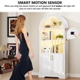 thumbnail image 5 of VKCC 70.9" Storage Sideboard, LED Display Cabinet with Adjustable Shelf & Double Doors, Pantry Cabinet for Kitchen Dining Room, White, 5 of 10