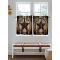 thumbnail image 7 of Half Window Curtains 24 Inches Long, Western Star Retro Window Treatment Curtain Drapes, Vintage Brown Wood Barn Short Curtains Tiers for Kitchen Over Sink, 27.5"x24", 2 Panels, 7 of 7
