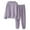 Light Violet, variant on Ladies Flannel Home Suit Cozy Warm Sleepwear Set with Classic Solid Color Design One Size Size Khaki