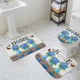thumbnail image 3 of Home Blue Hydrangea Bathroom Rugs Set Vase Vintage Watercolor Art Decor Non Slip Absorbent Soft Bath Mats 3 Piece Set with Bathroom Rug, U-Shaped Floor Mat, Toilet Seat Cover Small Size, 3 of 9