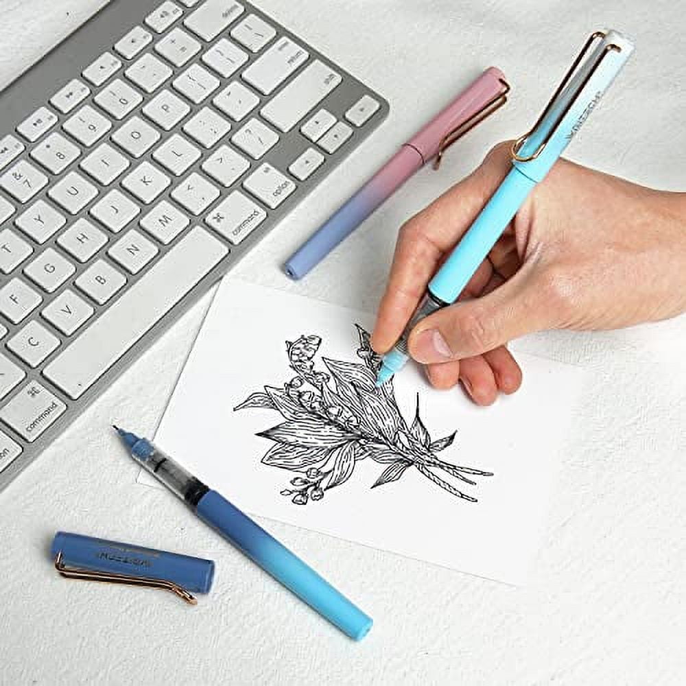 WRITECH Liquid Ink Rollerball Pens: 0.5mm Black Pens Quick Dry No Bleed Roller Pens Pack of 8(Gradient)