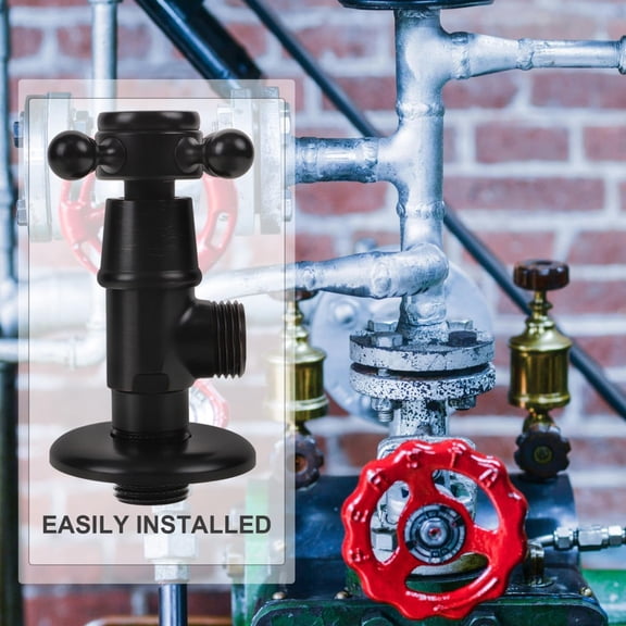 TG4THT-Copper Black Antique Angle Shut off Valve Stainless Steel Body for Bathroom Sink Faucet and Toilet Wall Mounted Water Control