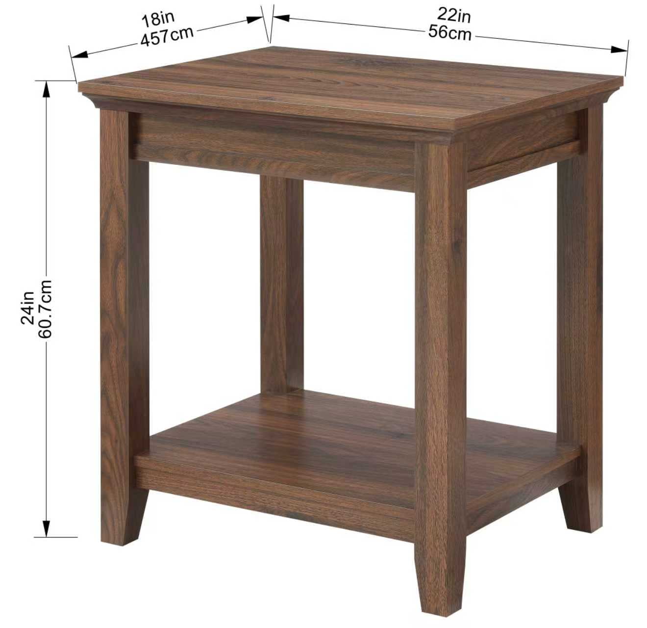 Mainstays Traditional End Table, Walnut Finish