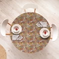 thumbnail image 4 of Ambesonne Cat Fitted Round Tablecloth, Psychedelic Comic Mascots, 45"- 56" Diameter, Multicolor, 4 of 5