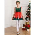 thumbnail image 5 of Aislor Girls Christmas Elf Santa Helper Dress Outfit Dance Party Performance Green 4, 5 of 7