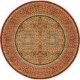 thumbnail image 1 of Unique Loom Palace Geometric Medallion Rug 6' x 6' Round Red/Tan, 1 of 5
